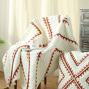 晶颜毯子抱枕(2-1)经典几何花样钩针抱枕毯子编织视频教程