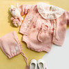 雪絨花嬰兒刺繡套裝(2-1)毛線編織寶寶哈衣開衫帽子編織視頻教程