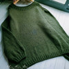 海藻綠 從上往下織男士棒針馬鞍肩套頭毛衣毛衣