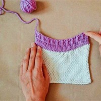 ​实用简单包边织机器领的织法过程 手工编织毛衣技巧教程