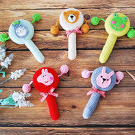 卡通装饰钩法(2-2)卡通手摇铃宝宝玩具钩针编织视频教程