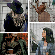 一組有“故事”的像素圖案 人物主題毛衣圖案圖解