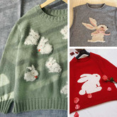 兔年织兔毛衣(2-1)一针一线迎新主题编织回顾
