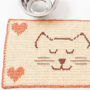 一組可愛的鉤針貓咪圖案 可以做杯墊或桌墊
