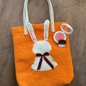 兔兔包 软糯可爱兔子图案棒针包包