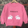 兔年織兔子毛衣 卡通圖案兒童棒針插肩毛衣