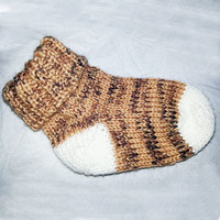 羊毛开司米编织棒针毛线宝宝袜织法说明