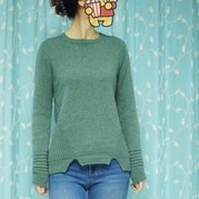 海伦 欧美图解翻译款简单别致女士棒针羊绒衫