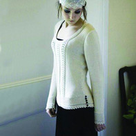 Amory 前后有蕾丝镂空花的Kim设计女士棒针修身款毛衣