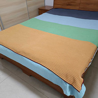 花色毯 简单易织的钩针拼色床毯