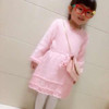 粉彩 甜美可爱儿童棒针长袖连衣裙