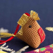 午马(7-12)毛线创意主题编织钩针香囊织法视频教程