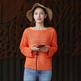 桔梗(2-1)簡單好織的成人女士毛衣編織視頻教程