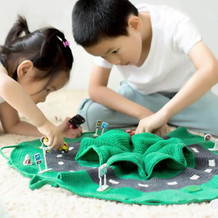 绿野赛道游戏毯 可以玩的钩针毯子编织视频教程