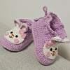 牛奶棉編織萌可愛兔兒造型雙層鞋底鉤針寶寶鞋