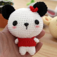 熊猫(10-8)迷你系列钩针卡通玩偶编织视频教程