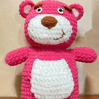 草莓熊 手感毛绒绒的冰条线钩针熊玩偶