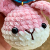粉白小兔(6-1)雪尼爾絨線編織鉤針卡通動物掛件編織視頻教程