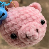小豬(6-4)雪尼爾絨線編織鉤針卡通動物掛件編織視頻教程