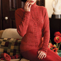 Bobble Cable Top对镜红妆 VK2012-13年冬季刊的一款红色高领毛衣