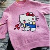 可愛Hellokitty圖案兒童棒針套頭毛衣