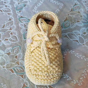 簡單可愛桂花針系帶款棒針寶寶鞋子