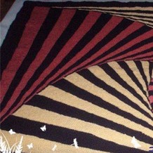旧毛线织小毛毯 螺旋花纹棒针毯子织法说明
