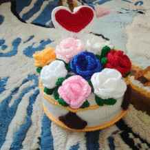 给儿子的六岁生日蛋糕 毛线编织钩织结合蛋糕