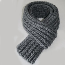 超粗棒针线编织厚实保暖简单围巾