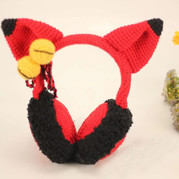 狐貍耳暖（2-1）純手工編織可愛卡通耳暖頭箍DIY毛線編織視頻