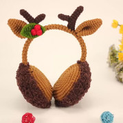 森林麋鹿耳暖（2-2）純手工編織可愛卡通耳暖頭箍DIY毛線編織視頻
