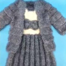 仿皮草裙子(2-1)长毛毛线儿童毛衣编织视频教程