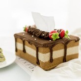 巧克力款(3-2)蛋糕造型钩针纸巾盒编织视频教程