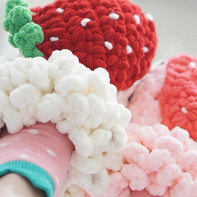 奶油草莓钩针冰条线拖鞋编织视频教程