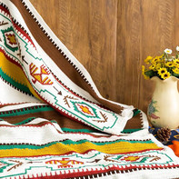 印第安风格毛线毯(2-2)阿富汗针与钩针相结合的毛毯编织视频教程
