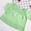 春芽(2-1)清新綠色兒童棒針裙式毛衣編織視頻教程