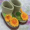 太阳花的诱惑 儿童花朵装饰钩针小短靴