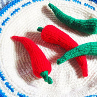 生动形象的果蔬编织 毛线DIY棒针辣椒的织法