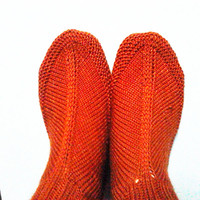 织法简单的棒针毛线袜子