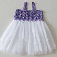 紫霞仙子 钩纱结合儿童吊带蓬蓬裙