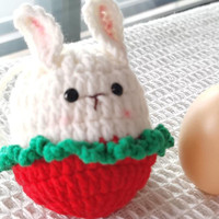 兔子蛋袋 可爱卡通动物造型钩针蛋袋端午立夏蛋兜编织视频教程