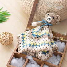 小熊(10-6)卡通造型毛线DIY安抚巾新生宝宝礼物编织系列视频教程 