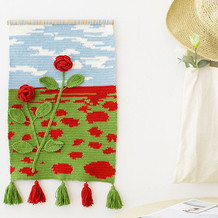 玫瑰款(2-2)创意编织秘密花园主题钩针挂毯编织视频教程