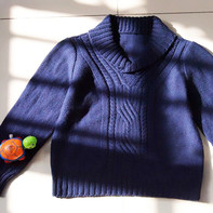 蓝精灵 仿淘宝700大洋的JACADI童装之男童棒针翻领毛衣
