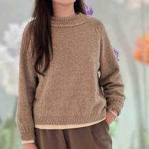 凯特 云貂简约素雅女士棒针圆领毛衣