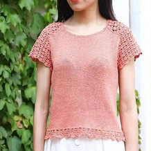 简洁大方钩织结合女士短袖编织视频教程