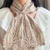 Lace Cravat 棕櫚花棒針蕾絲小圍巾