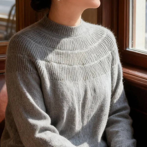 惜颜 融入细节的手编云貂羊绒毛衣