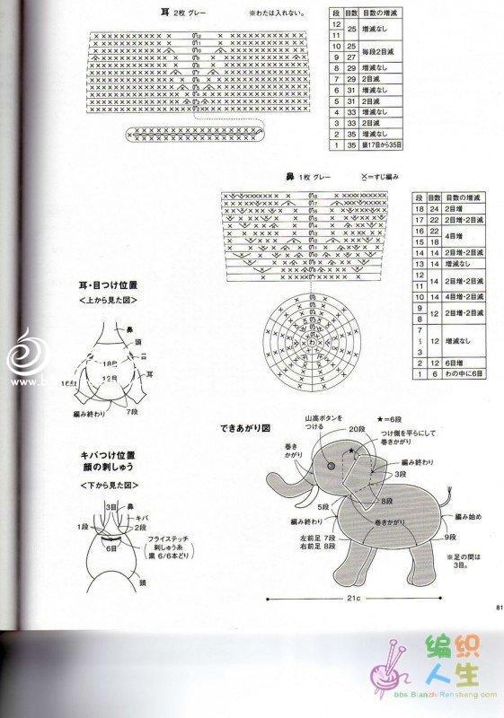 编织大象图案图解图片