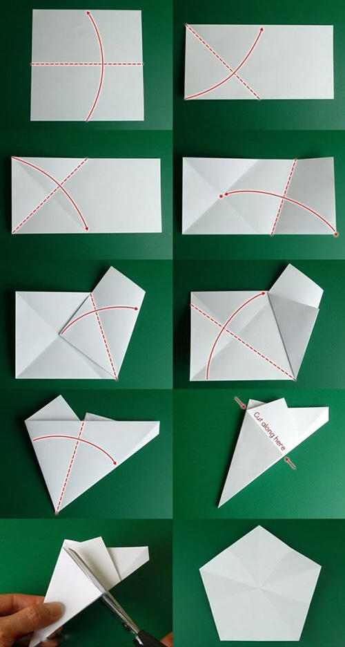 纸五角星的折法 简单图片
